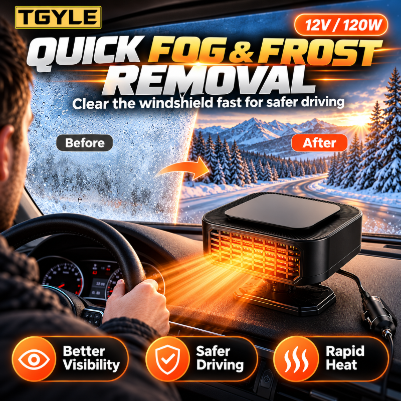 ⏳ Last Day 49% OFF ✨Portable Car Heater Defroster with 360-Degree Rotating Base