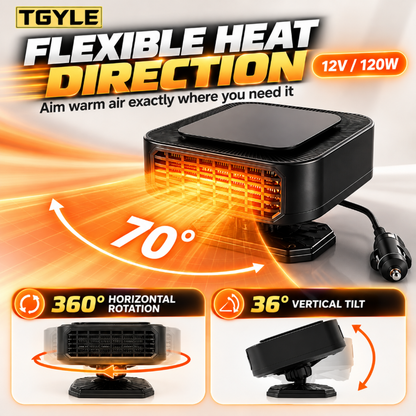 ⏳ Last Day 49% OFF ✨Portable Car Heater Defroster with 360-Degree Rotating Base