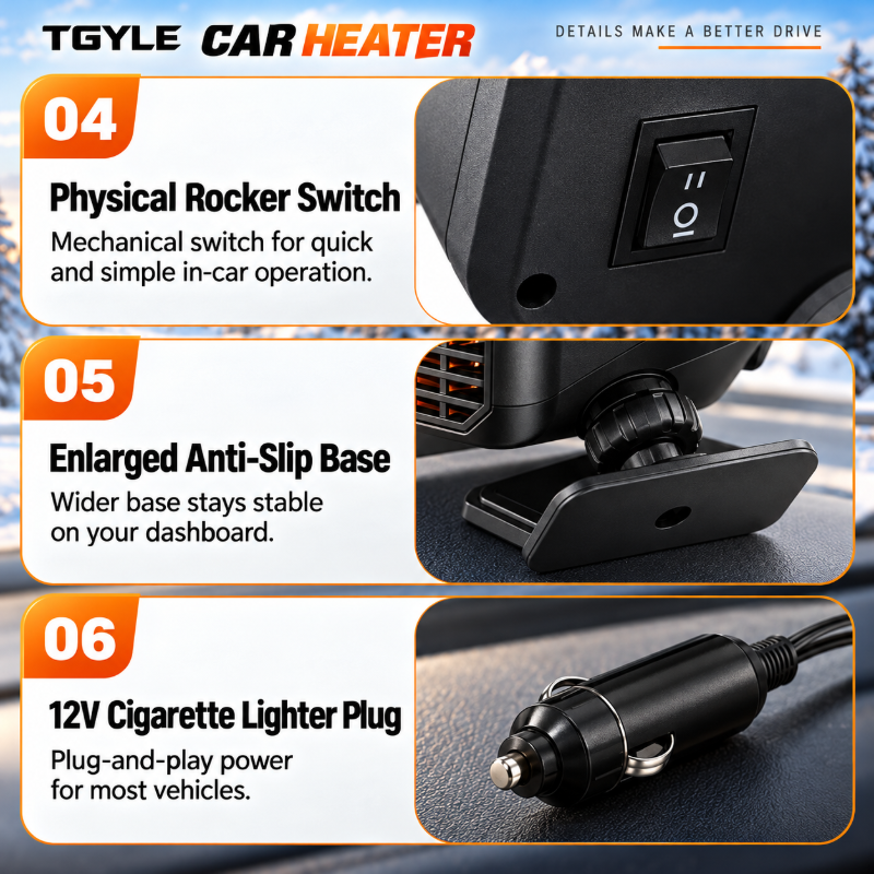 ⏳ Last Day 49% OFF ✨Portable Car Heater Defroster with 360-Degree Rotating Base